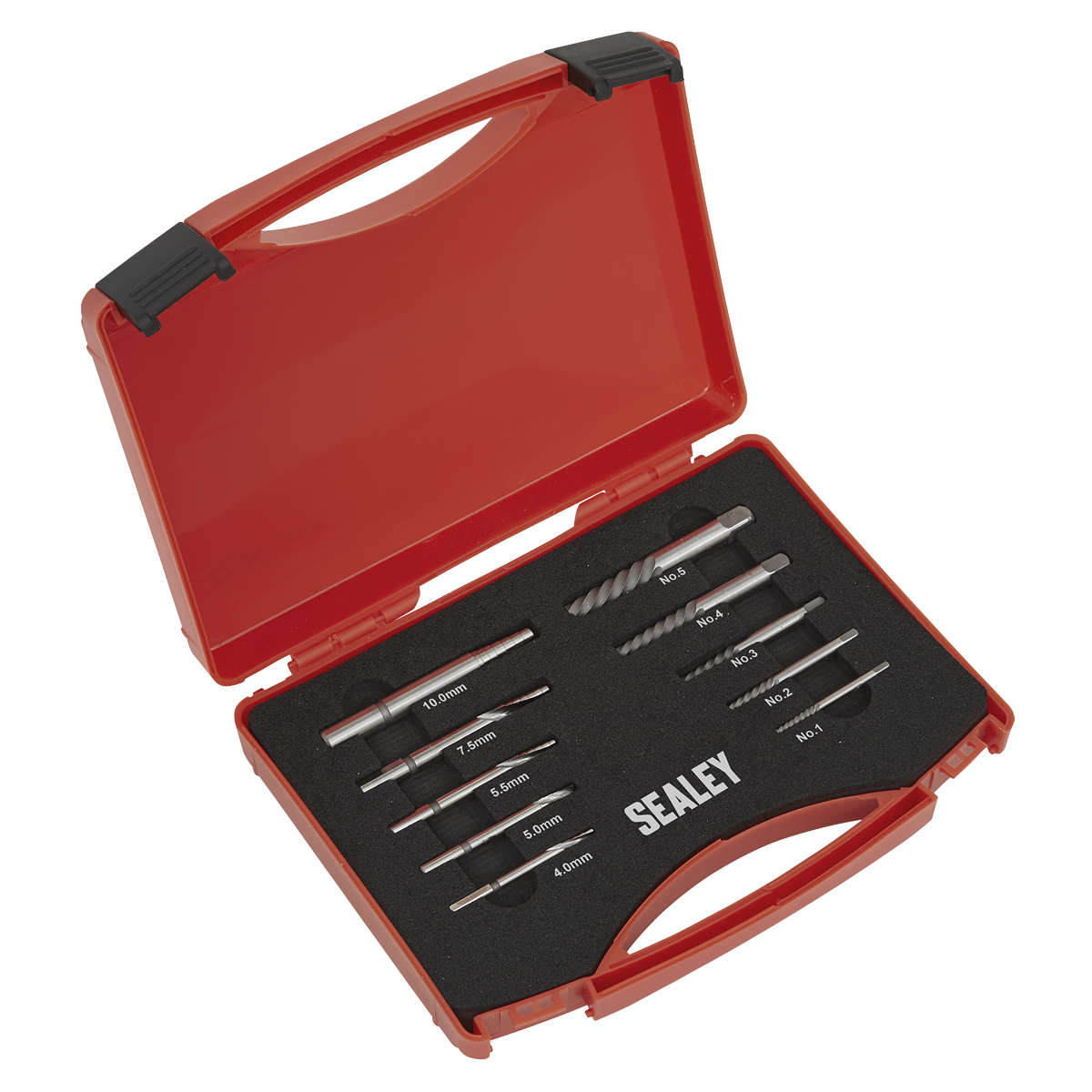 Sealey AK8187 Step Drill Screw/Bolt Extractor Set 10pc