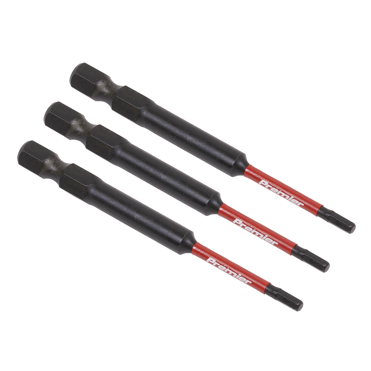 Sealey AK8260 Hex 2.5mm Impact Power Tool Bits 75mm - 3pc