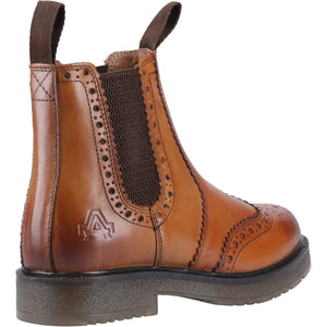 Amblers Dalby Pull On Brogue Boot - Tan (24280 - 40039) - 24280-40039-06 - Amblers - Trade Counter Direct