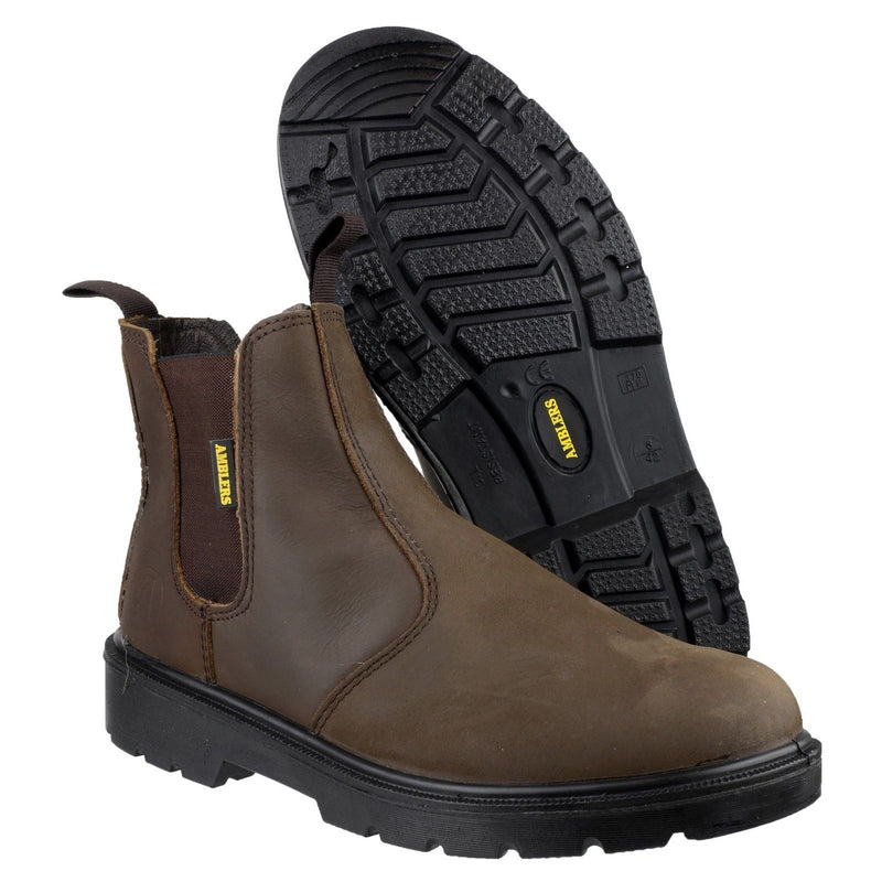 Amblers Safety FS128 Hardwearing Pull On Safety Dealer Boot - Brown (15890 - 20755) - 15890-20755-01 - Amblers Safety - Trade Counter Direct
