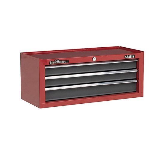 Sealey AP22309BB Mid-Box 3 Drawer with Ball Bearing Runners - Red/Grey - Tool Chests