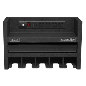 Sealey AP22SRBE Power Tool Storage Rack 560mm with Drawer & Power Strip
