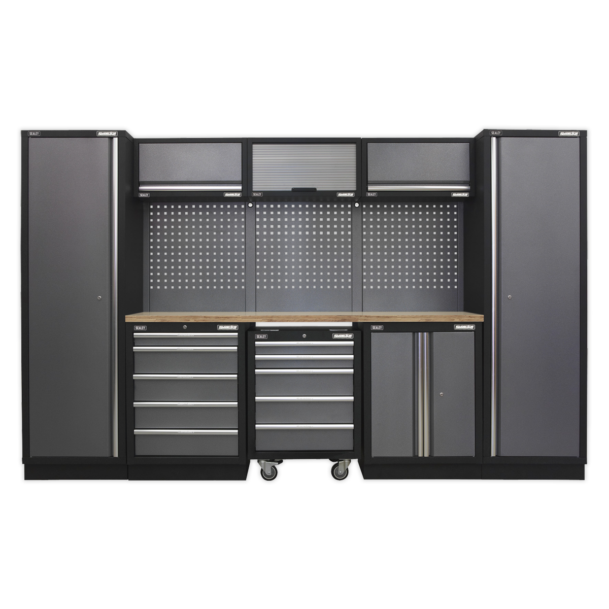 Sealey APMSSTACK03W Superline Pro 3.2m Storage System - Wood Worktop