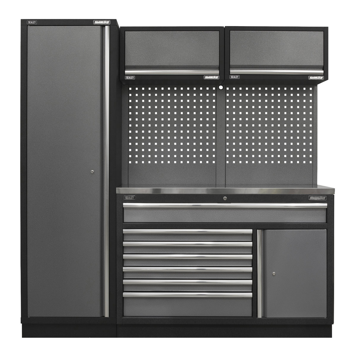 Sealey APMSSTACK09SS Superline Pro 1.96m Storage System - Stainless Steel Worktop