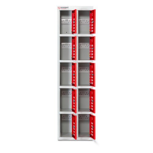 Armorgard Powerstation, 10 Door Battery Charging Locker Bank - PWS10 - PWS10 - Armorgard - Trade Counter Direct
