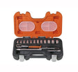 Bahco S160 Socket Set 16 Piece 1/4in Drive - 16 Piece Set - BAHS160 - Bahco - Trade Counter Direct