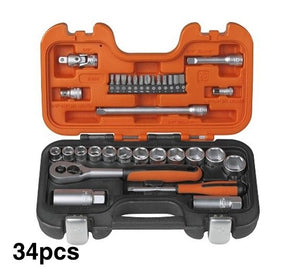 Bahco S330 Socket Set 34 Piece 1/4 & 3/8in Drive - 34 Piece Set - BAHS330 - Bahco - Trade Counter Direct