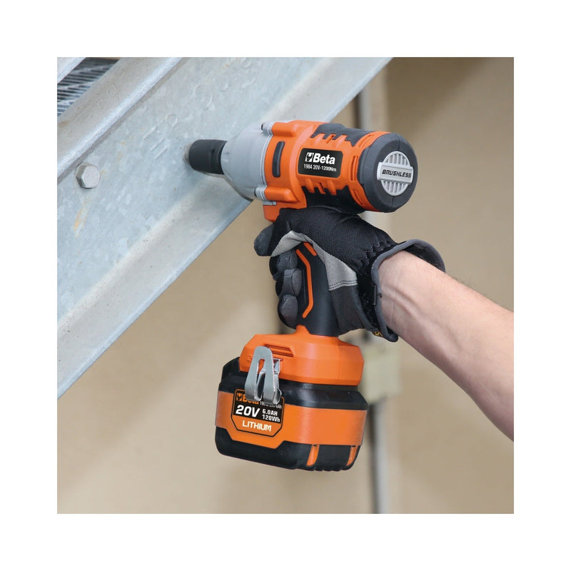 Beta 20 V Brushless Reversible Impact Wrench 1/2 Inch Drive 1200 Nm - 1984/K1200 - WEB-019840120 - Beta - Trade Counter Direct