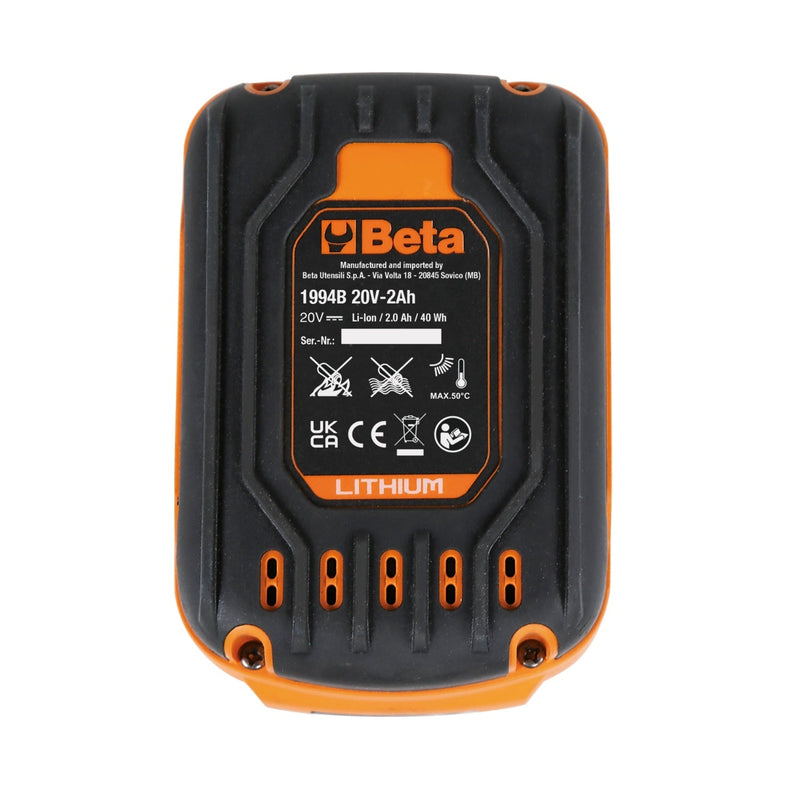 Beta 20V 2Ah Lithium - Ion Battery - 1994B 20V - 2AH - WEB-019940066 - Beta - Trade Counter Direct