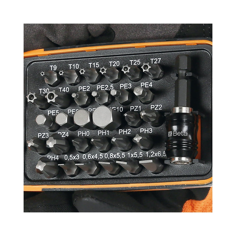 Beta 30 - Piece Bit Set With Magnetic Bit Holder In Pocket Case - 861MIX/A31 - WEB-008610802 - Beta - Trade Counter Direct