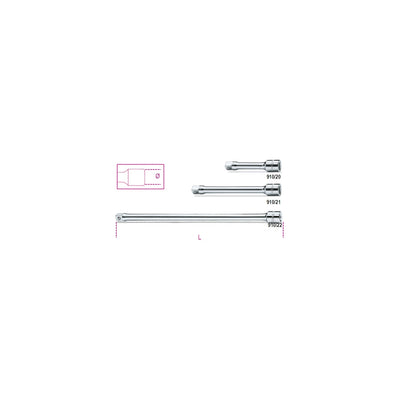 Beta 3/8" Drive Extension Bar 250 Mm - 910/20 - 910/21 - 910/22 - WEB-009100826 - Beta - Trade Counter Direct