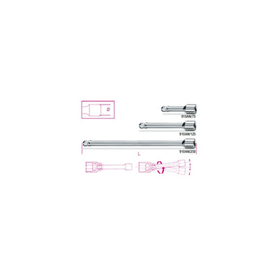 Beta 3/8" Wobble Extension Bar 125 Mm - 910AN - 910AN/125 - WEB-009100828 - Beta - Trade Counter Direct