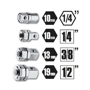 Beta 4 - Piece Adapter Kit For Ratchet Wrenches - 123E1/4 - 123/K4 - WEB-001230504 - Beta - Trade Counter Direct