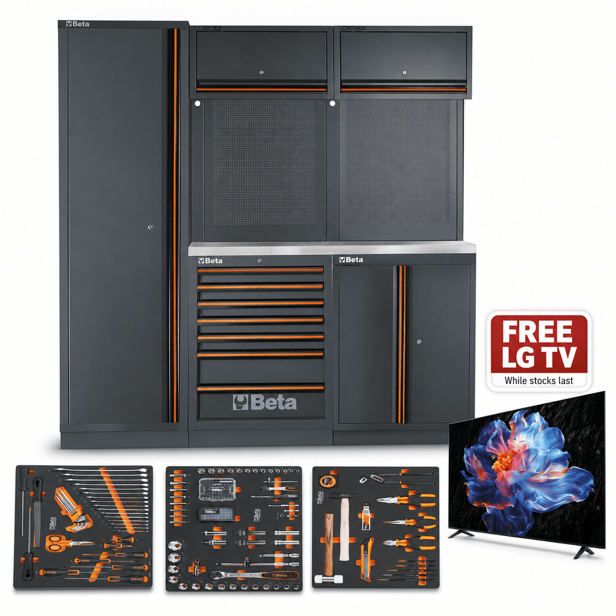 Beta C45PRO 2.0 B7X Workshop Equipment Combination with 196 Tools + Free 55" LG TV - ZUKWC0001 - Beta - Trade Counter Direct