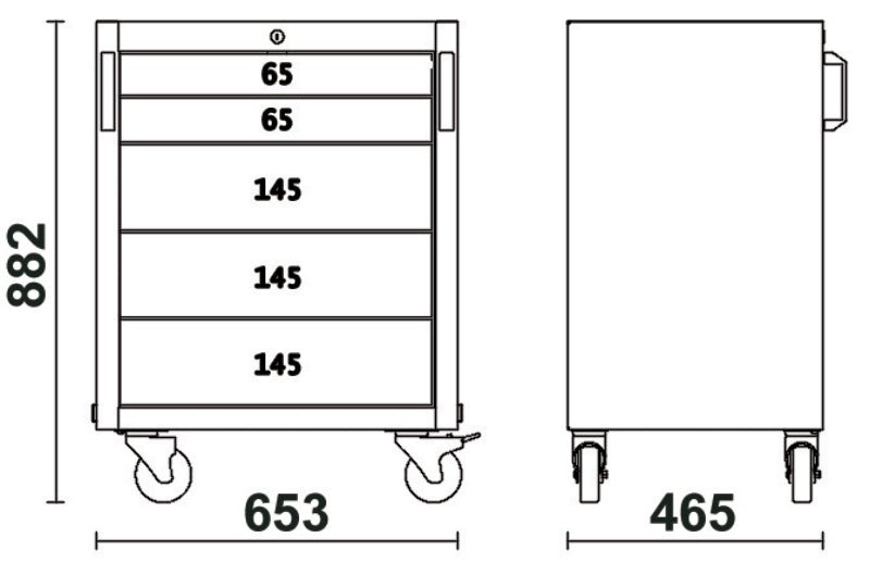 Beta C45PRO 2.0 C5 & C7 — Mobile Roller Cabinets (5 - Drawer & 7 - Drawer) - 045000226 - Beta - Trade Counter Direct