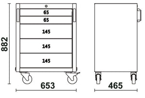 Beta C45PRO 2.0 C5 & C7 — Mobile Roller Cabinets (5 - Drawer & 7 - Drawer) - 045000226 - Beta - Trade Counter Direct