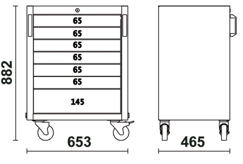 Beta C45PRO 2.0 C5 & C7 — Mobile Roller Cabinets (5 - Drawer & 7 - Drawer) - 045000228 - Beta - Trade Counter Direct