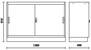 Beta C45PRO 2.0 MAL & MAT — Fixed 1,360 mm Module (Metal or Clear Doors) - 045000229 - Beta - Trade Counter Direct