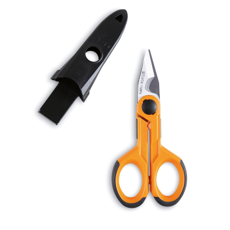 Beta Electrician's Scissors With Straight Stainless Steel Microtooth Blades And Crimping Function - 1128FX - WEB-011280090 - Beta - Trade Counter Direct