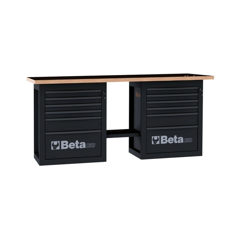 Beta Endurance Workbench With 2 Cabinets And 12 Drawers - C59B - C59B - C59B - O - WEB-059000012 - Beta - Trade Counter Direct