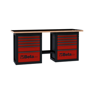 Beta Endurance Workbench With 2 Cabinets And 12 Drawers - C59B - C59B - C59B - O - WEB-059000012 - Beta - Trade Counter Direct