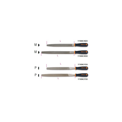Beta Half - Round And Flat Files With Plastic Handles - 1719BMC/P 250 - WEB-017190262 - Beta - Trade Counter Direct