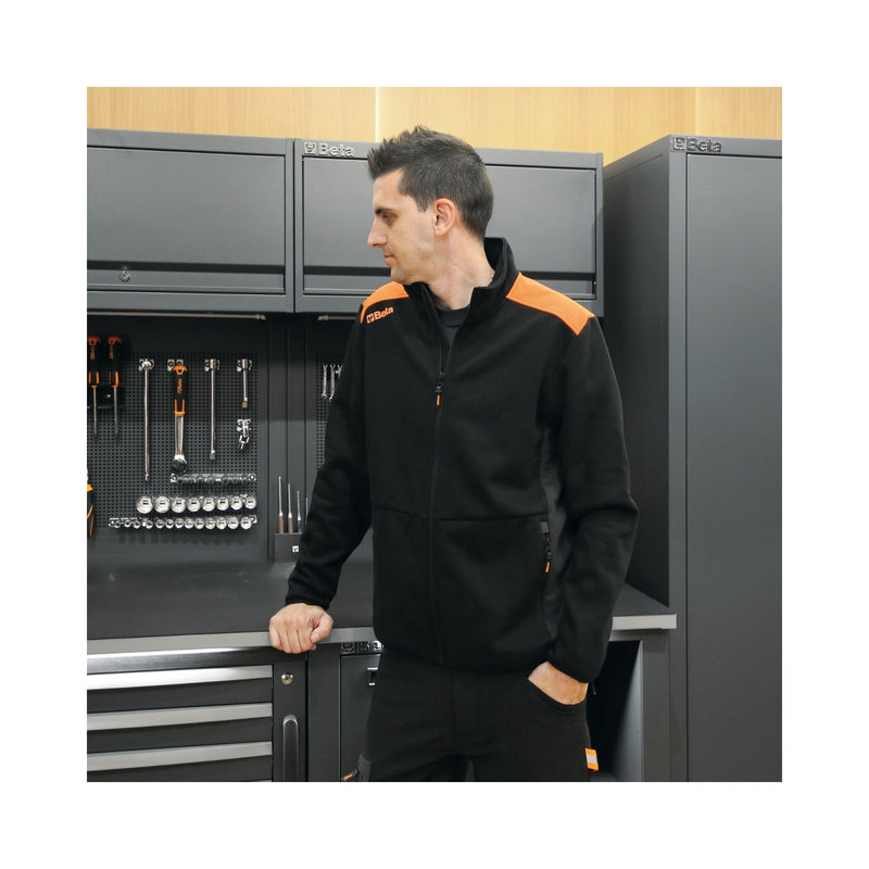 Beta Long - Zipped Black Sweatshirt With Anthracite Grey Inserts Xl - 7565NG - 7565NG XL - WEB-075650404 - Beta - Trade Counter Direct