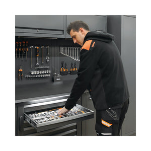 Beta Long - Zipped Hoodie Black With Anthracite Grey Inserts Size L - 7566NG - 7566NG L - WEB-075660403 - Beta - Trade Counter Direct