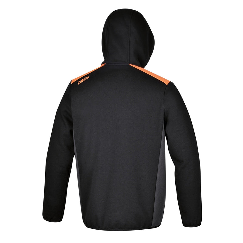 Beta Long - Zipped Hoodie Black With Anthracite Grey Inserts Size L - 7566NG - 7566NG L - WEB-075660403 - Beta - Trade Counter Direct