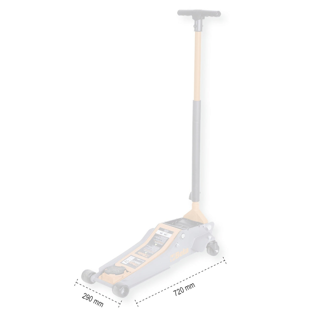 Beta Lowered hydraulic jack, 2 t, with 4 wheels - 3029/2T - WEB-030290020 - Beta - Trade Counter Direct