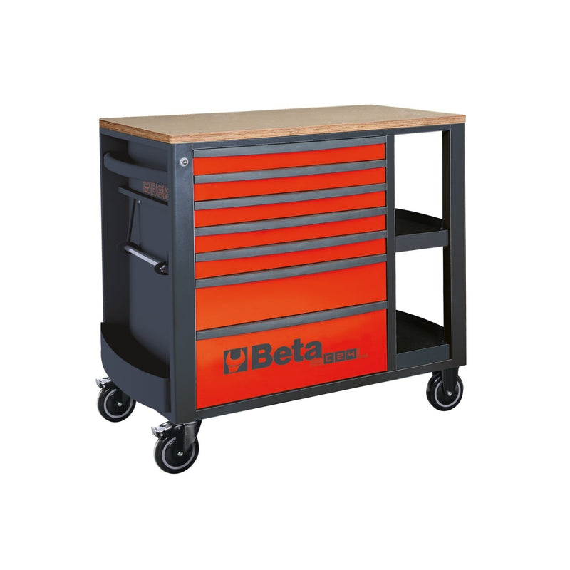Beta Mobile Roller Cab With 7 Drawers And Side Shelves - RSC24L/7 - RSC24L/7 - O - WEB-024004371 - Beta - Trade Counter Direct