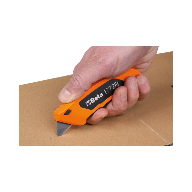 Beta Retractable Utility Knife With Trapezoidal Blade And 5 Blades - 1772R - WEB-017720006 - Beta - Trade Counter Direct