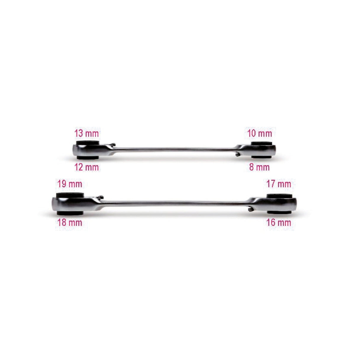 Beta Reversible Ratcheting Double - Ended Flat Bi - Hex Ring Wrench - 192 8 - 13 - WEB-001920008 - Beta - Trade Counter Direct