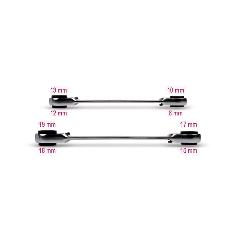 Beta Reversible Ratcheting Double - Ended Flat Bi - Hex Ring Wrench - 192 8 - 13 - WEB-001920008 - Beta - Trade Counter Direct