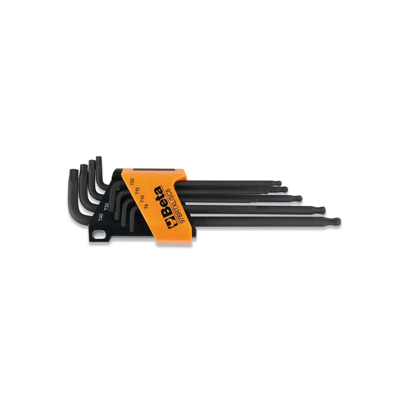 Beta Set of 8 offset key wrenches with a ball head for Torx® head screws Tamper Resistant Torx®. - 97BRTXL/SC8 - WEB-000970464 - Beta - Trade Counter Direct