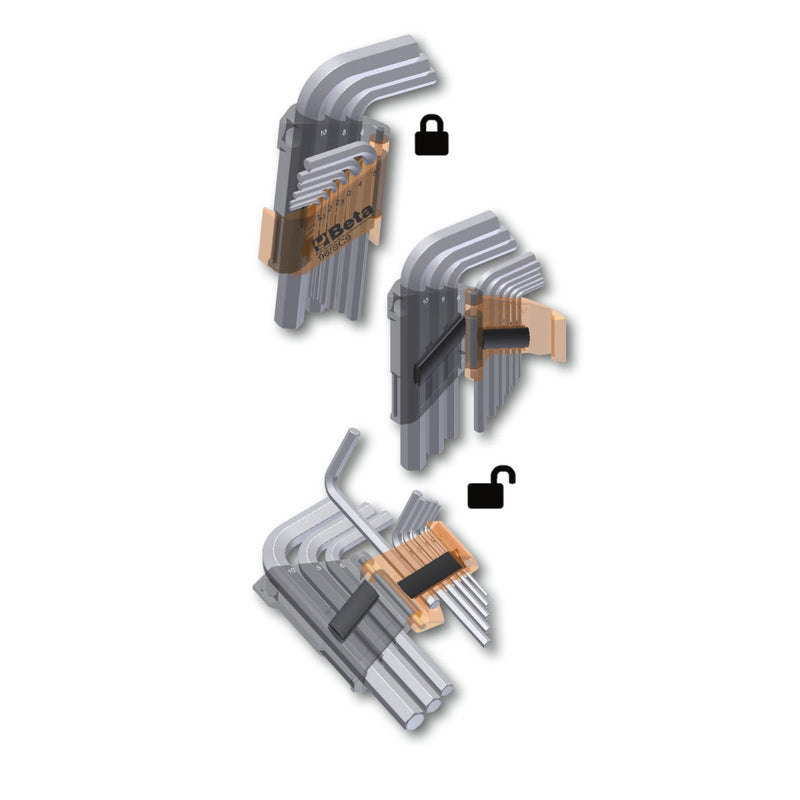Beta Set Of 9 Offset Hexagon Key Wrenches 1.5 - 10 Mm - 96 - 96/SC9 - WEB-000960374 - Beta - Trade Counter Direct