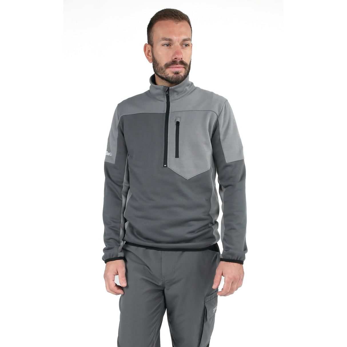 Beta Short - Zip Work Sweatshirt Anthracite/Light Grey Size L - 7643G - 7643G L - WEB-076430003 - Beta - Trade Counter Direct