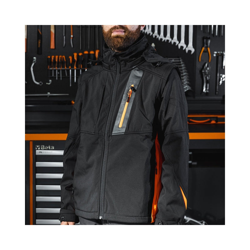 Beta Softshell Jacket With Detachable Hood And Sleeves 2Xl - 7659N - 7659N XXL - WEB-076590005 - Beta - Trade Counter Direct