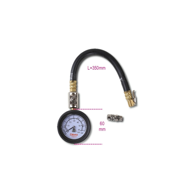 Beta Tyre Pressure Tester 0–4 Bar - 1949M - WEB-019490400 - Beta - Trade Counter Direct
