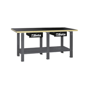 Beta Workbench With Wood Top And 2 Lockable Drawers - C56W - C56W - O - WEB-056000251 - Beta - Trade Counter Direct