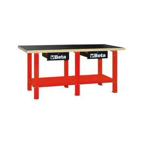 Beta Workbench With Wood Top And 2 Lockable Drawers - C56W - C56W - O - WEB-056000251 - Beta - Trade Counter Direct