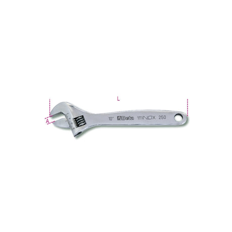 Betainox Stainless Steel Adjustable Wrench 200 Mm - 111INOX - 111INOX 200 - WEB-001110320 - BetaINOX - Trade Counter Direct