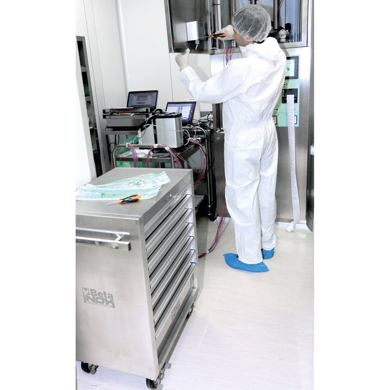 Betainox Stainless Steel Mobile Roller Cabinet With Seven Drawers And Non - Marking Wheels - C04TSS - 7 - C04TSS/7 - WEB-024003077 - BetaINOX - Trade Counter Direct