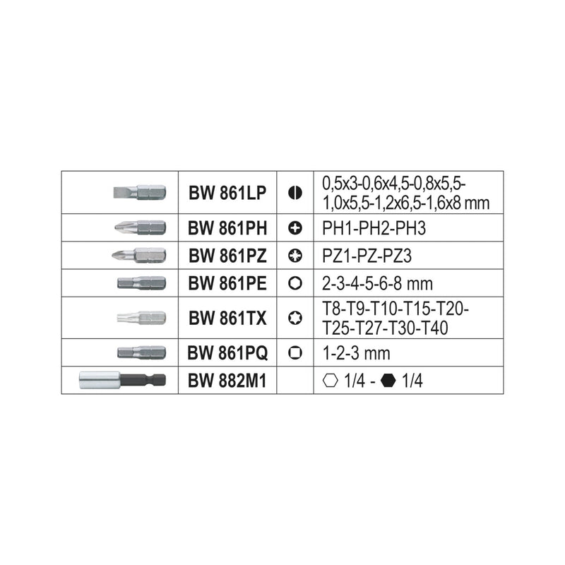 Betaworker 30 - Piece Bit Set With Magnetic Bit Holder In Pocket Case - BW 860EA/31 - WEB-059456313 - BetaWORKER - Trade Counter Direct
