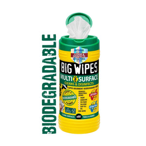 Big Wipes 80's PRO+ MULTI SURFACE - BIODEGRDABLE FSC FABRIC - ANTIVIRAL - GREEN TOP - WIPE TUBS - BGW2440 - Big Wipes - Trade Counter Direct
