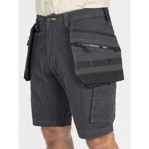 Bisley Flex & Move Stretch Utility Cargo Shorts With Holster Pockets - Charcoal - UKSHC1336_BCCGR72 - Bisley Workwear UK - Trade Counter Direct