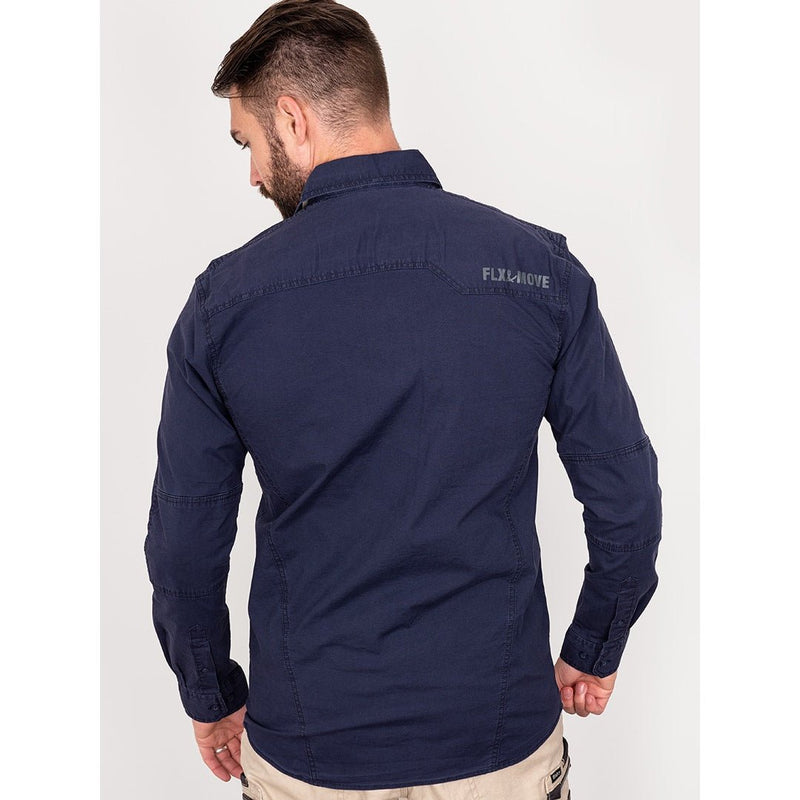 Bisley Flex & Move Utility Shirt Long Sleeve - Navy - UKS6144_BPCTS - Bisley Workwear UK - Trade Counter Direct