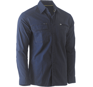 Bisley Flex & Move Utility Shirt Long Sleeve - Navy - UKS6144_BPCTS - Bisley Workwear UK - Trade Counter Direct