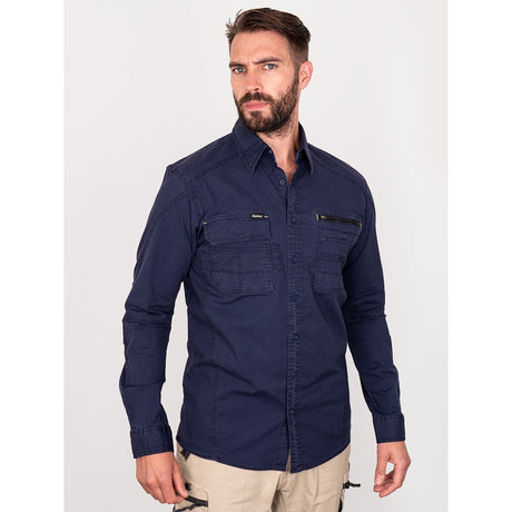 Bisley Flex & Move Utility Shirt Long Sleeve - Navy - UKS6144_BPCTS - Bisley Workwear UK - Trade Counter Direct
