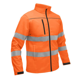 Bisley Taped Hi-Vis softshell Jacket With Hood
